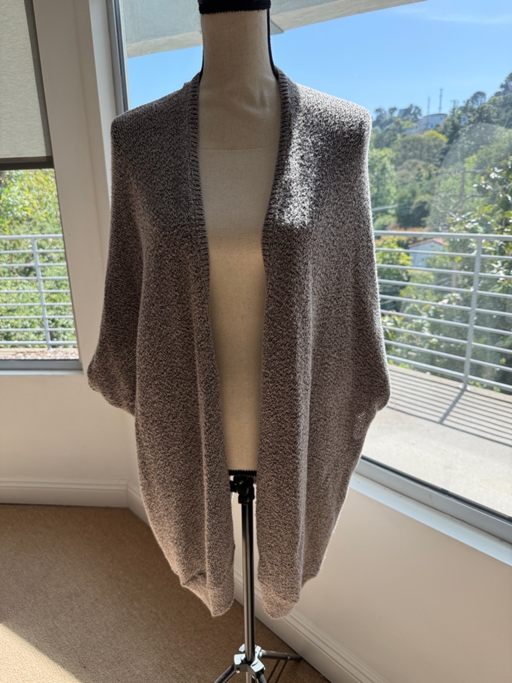 Aritzia Community Marled Knit Open Front Cocoon Cardigan Shawl Wrap XS/S